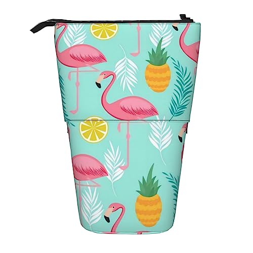 OPSREY Flamingo Gedruckt Vertikale Bleistift Tasche Einziehbare Schreibwaren Organizer Tragbare Veranstalter von OPSREY