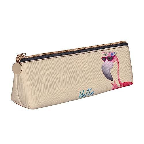 OPSREY Frohe Weihnachten Gedruckt Dreieckige Bleistift Fall Schreibwaren Organizer Tragbare Bleistift Fall, Hello Glasses Flamingo, Einheitsgröße, Münzbeutel von OPSREY