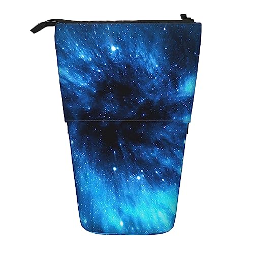 OPSREY Galaxy Print Teleskop Bleistift Fall Stifthalter Multifunktions Stehen Bleistift Tasche Für Frauen Männer, Schwarz , Einheitsgröße von OPSREY