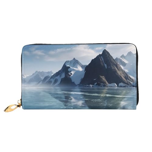 OPSREY Lange Clutch aus Leder, Motiv: Berg, Ozean, bedruckt, Damen, Reisebrieftasche, Kreditkartenetui, Mountain Ocean, Einheitsgröße von OPSREY