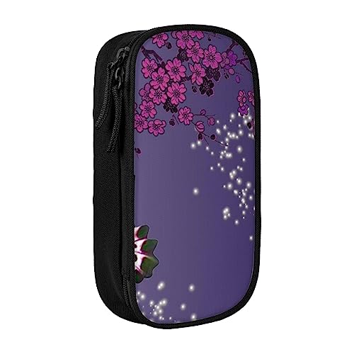 OPSREY Lila Pflaume Schmetterling gedruckt Große Kapazität Bleistift Fall Bleistift Beutel Tragbare Schreibwaren Tasche Multifunktions Organizer von OPSREY