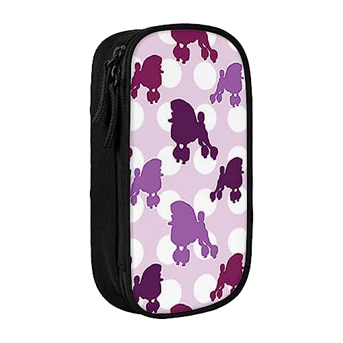 OPSREY Lila Pudel Polka Dot gedruckt Große Kapazität Bleistift Fall Bleistift Beutel Tragbare Schreibwaren Tasche Multifunktions Organizer von OPSREY