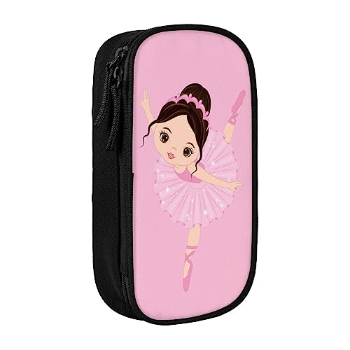 OPSREY Little Ballerina Dancing Girl gedruckt Große Kapazität Federmäppchen Bleistift Beutel Tragbare Schreibwaren Tasche Multifunktions Organizer von OPSREY