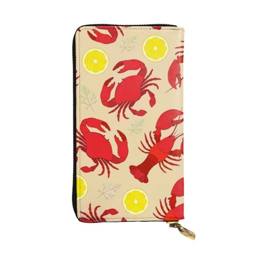 OPSREY Loon Birds Printed Leather Long Clutch Wallet Portable Zip Wallet Genuine Leather Purse, Karabiner und Krabbe, Einheitsgröße von OPSREY