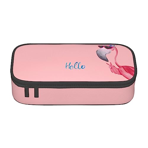 OPSREY Los Angeles Palmen Gedruckt Große Kapazität Bleistift Fall Schreibwaren Organizer Tragbare Bleistift Fall, Hello Glasses Flamingo, Einheitsgröße, Münzbeutel von OPSREY