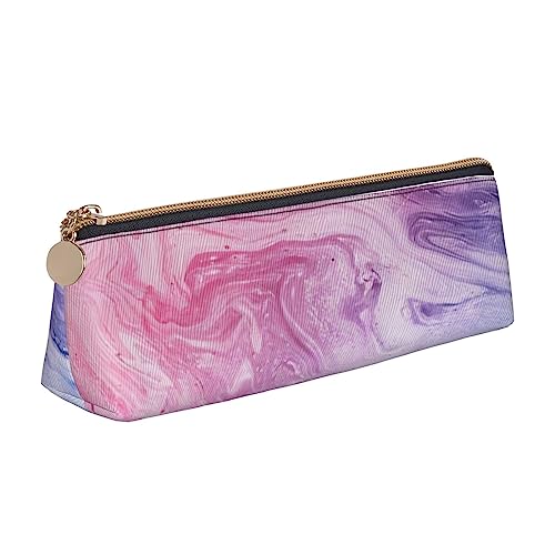 OPSREY Nette Meerschweinchen Gedruckt Dreieck Bleistift Beutel Reißverschluss Bleistift Tasche Schreibwaren Fall Tragbare Veranstalter, Bunte Marmor-Pastell-Pink, Blau, Violett, Einheitsgröße, von OPSREY