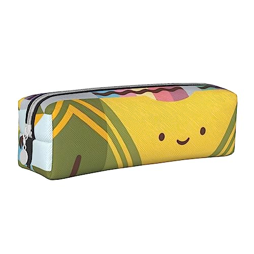 OPSREY Nette wilde Cartoon Giraffen gedruckt Leder Bleistift Fall Schreibwaren Organizer Tragbare Bleistift Tasche, Niedliche Buntstift-Box, Einheitsgröße, Münzbeutel von OPSREY