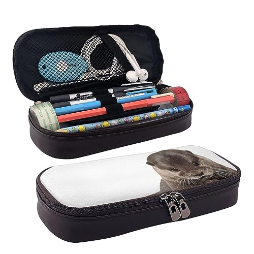 OPSREY Niedliche wilde Cartoon Giraffen gedruckt große Kapazität Bleistift Fall Schreibwaren Fall Portable Organizer, Niedlicher Otter2, Einheitsgröße, Münzbeutel von OPSREY