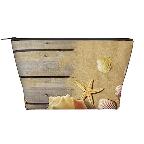 OPSREY Ocean Beach Sands Print Make-up Tasche Kosmetiktasche Tragbare Wasserdichte Reißverschluss Kulturbeutel Für Frauen Reisen, Schwarz, Einheitsgröße, Schwarz , Einheitsgröße von OPSREY