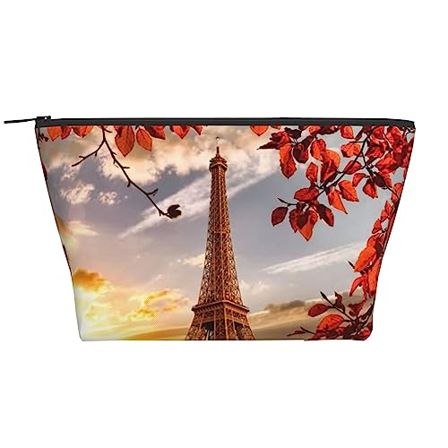 OPSREY Paris Eiffelturm Print Make-up Tasche Kosmetiktasche Tragbare Wasserdichte Reißverschluss Kulturbeutel Für Frauen Reisen, Schwarz, Einheitsgröße, Schwarz , Einheitsgröße von OPSREY