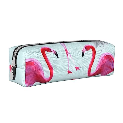 OPSREY Pizza Constellation Bedruckte Leder Bleistift Fall Schreibwaren Organizer Tragbare Bleistift Tasche, Rosa Flamingos1, Einheitsgröße, Münzbeutel von OPSREY