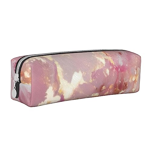 OPSREY Pizza Constellation Bedruckte Leder Bleistift Fall Schreibwaren Organizer Tragbare Bleistift Tasche, Textur Marmor Rosa, Einheitsgröße, Münzbeutel von OPSREY