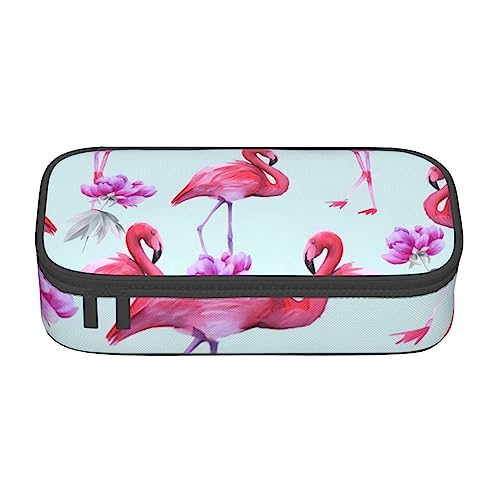 OPSREY Pizza Constellation Gedruckt Große Kapazität Bleistift Fall Schreibwaren Organizer Tragbare Bleistift Fall, Rosa Flamingos1, Einheitsgröße, Münzbeutel von OPSREY