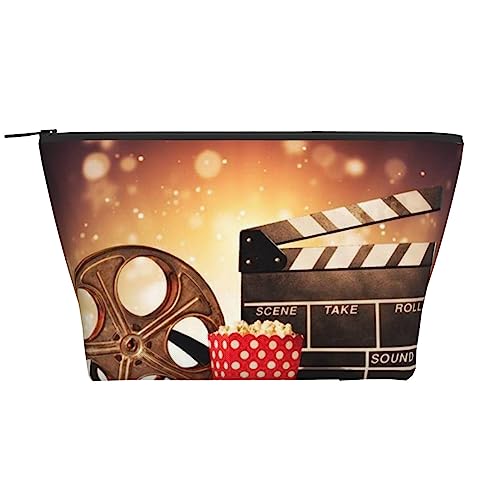 OPSREY Popcorn Und Film Ausrüstung Drucken Make-up Tasche Kosmetiktasche Tragbare Wasserdichte Reißverschluss Kulturbeutel Für Frauen Reisen, Schwarz, Einheitsgröße, Schwarz , Einheitsgröße von OPSREY