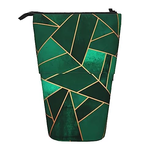 OPSREY Schwarz und Gold Geometrisch Gedruckt Vertikale Bleistift Tasche Einziehbare Schreibwaren Organizer Portable Organizer von OPSREY