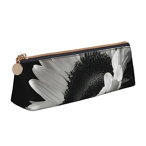 OPSREY Süßes Eis gedruckt dreieckige Bleistift Fall Schreibwaren Organizer Tragbare Bleistift Fall, Sonnenblume Schwarz Grau, Einheitsgröße, Münzbeutel von OPSREY