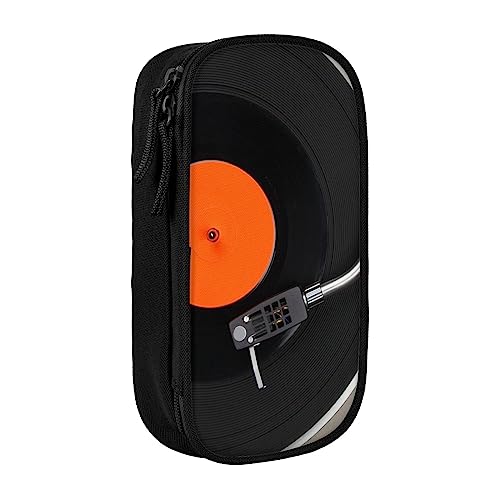 OPSREY Vintage Vinyl Schallplatte gedruckt Große Kapazität Bleistift Fall Bleistift Beutel Tragbare Schreibwaren Tasche Multifunktions Organizer von OPSREY