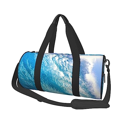 Ocean Waves Print Seesack Übernachtung Tasche Große Kapazität Faltbare Unisex Turnbeutel für Reisen Outdoor, Schwarz, Einheitsgröße, Schwarz , Einheitsgröße von OPSREY