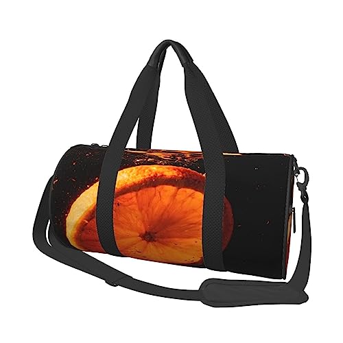 Orange Im Wasser Print Seesack Übernachtung Tasche Große Kapazität Faltbare Unisex Turnbeutel Für Reisen Outdoor, Schwarz, Einheitsgröße, Schwarz , Einheitsgröße von OPSREY