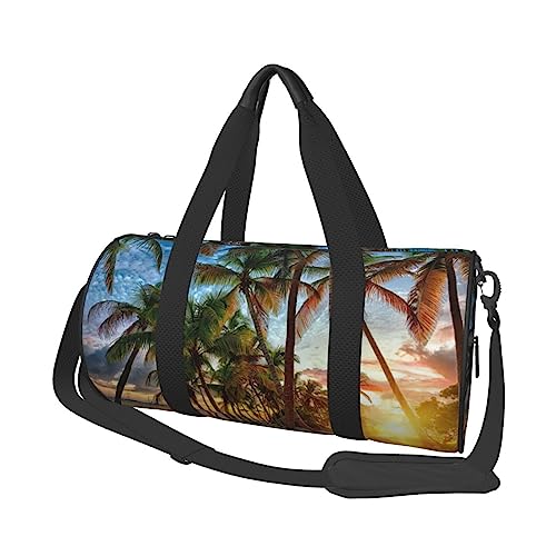 Overseas Islands Print Duffel Bag Übernachtung Tasche Große Kapazität Faltbare Unisex Turnbeutel für Reisen Outdoor, Schwarz, Einheitsgröße, Schwarz , Einheitsgröße von OPSREY