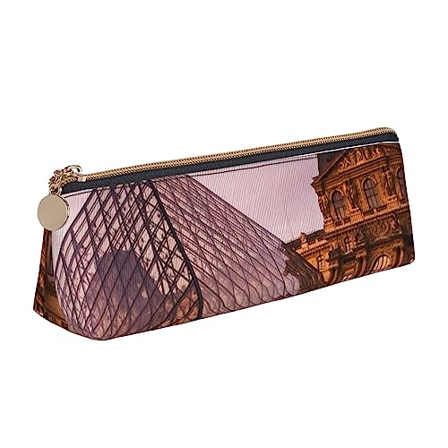 Paris In Ninghts Drucken Leder Bleistift Fall Stift Tasche Dreieck Tragbare Bleistift Tasche Mit Reißverschluss Für Büro, weiß, Einheitsgröße von OPSREY