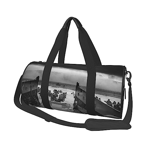 Photo Of Normandy Landings Print Duffel Bag Overnight Bag Große Kapazität Faltbare Unisex Turnbeutel Für Reisen Outdoor, Schwarz, Einheitsgröße, Schwarz , Einheitsgröße von OPSREY