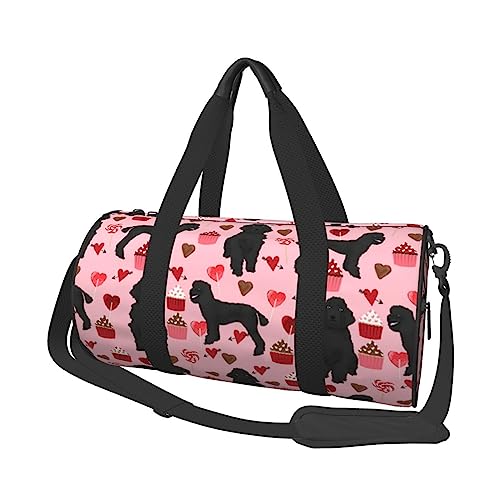 Pink Pudel Hunde Print Duffel Bag Übernachtung Tasche Große Kapazität Faltbare Unisex Turnbeutel Für Reisen Outdoor, Schwarz, Einheitsgröße, Schwarz , Einheitsgröße von OPSREY