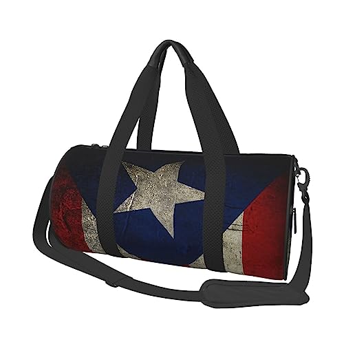 Puerto Rico Flag Print Duffel Bag Übernachtung Tasche Große Kapazität Faltbare Unisex Turnbeutel für Reisen Outdoor, Schwarz, Einheitsgröße, Schwarz , Einheitsgröße von OPSREY