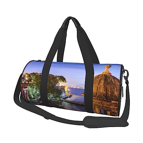 Puerto Rico Print Duffel Bag Übernachtung Tasche Große Kapazität Faltbare Unisex Turnbeutel für Reisen Outdoor, Schwarz, Einheitsgröße, Schwarz , Einheitsgröße von OPSREY