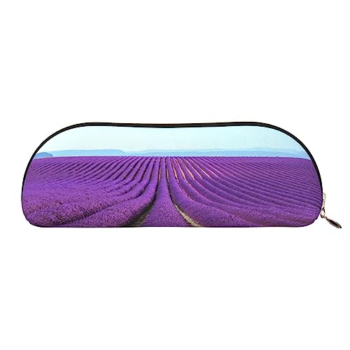 Romantische Lavendel Drucken Bleistift Fall Stift Tasche Leder Wasserdicht Reißverschluss Bleistift Tasche Für Büro Reisen, gold, Einheitsgröße, Halbrund von OPSREY