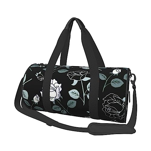 Rose Gothic Print Seesack Übernachtung Tasche Große Kapazität Faltbare Unisex Turnbeutel für Reisen Outdoor, Schwarz, Einheitsgröße, Schwarz , Einheitsgröße von OPSREY