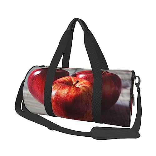 Rote Frucht Print Seesack Übernachtung Tasche Große Kapazität Faltbare Unisex Turnbeutel Für Reisen Outdoor, Schwarz, Einheitsgröße, Schwarz , Einheitsgröße von OPSREY