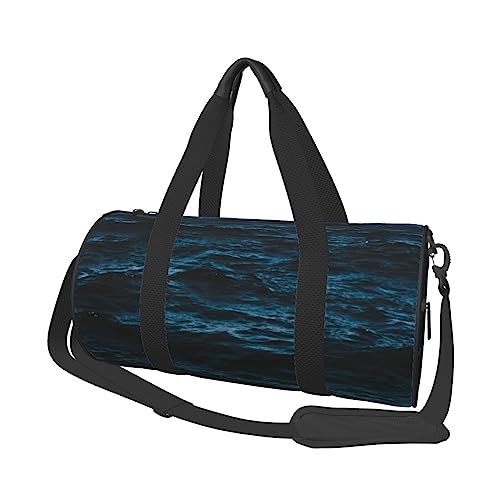 Rough Ocean Print Seesack Übernachtung Tasche Große Kapazität Faltbare Unisex Turnbeutel für Reisen Outdoor, Schwarz, Einheitsgröße, Schwarz , Einheitsgröße von OPSREY