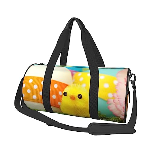 Schöne Ostereier Print Seesack Übernachtung Tasche Große Kapazität Faltbare Unisex Turnbeutel Für Reisen Outdoor, Schwarz, Einheitsgröße, Schwarz , Einheitsgröße von OPSREY