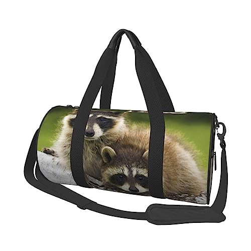 Schöne Waschbär-Druck-Seesack Übernachtung Tasche Große Kapazität Faltbare Unisex Turnbeutel Für Reisen Outdoor, Schwarz, Einheitsgröße, Schwarz , Einheitsgröße von OPSREY