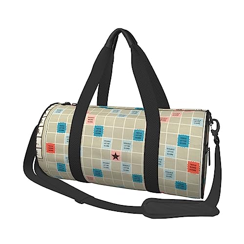 Scrabble Board Print Duffel Bag Übernachtung Tasche Große Kapazität Faltbare Unisex Turnbeutel Für Reisen Outdoor, Schwarz, Einheitsgröße, Schwarz , Einheitsgröße von OPSREY