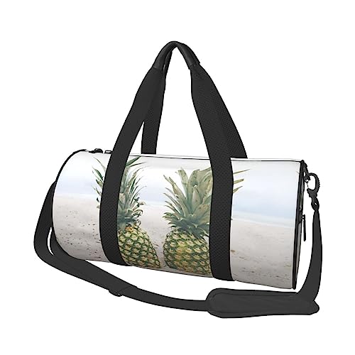 Seesack mit Ananas-Malerei-Druck, Übernachtungstasche, große Kapazität, faltbar, Unisex, Turnbeutel für Reisen, Outdoor, Schwarz, Einheitsgröße, Schwarz , Einheitsgröße von OPSREY