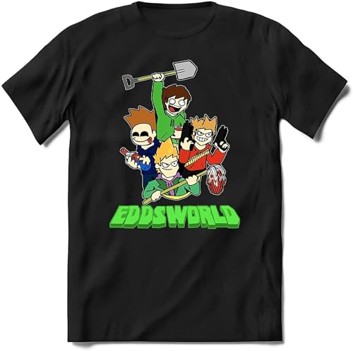 Eddsworld Shirt Unisex Animated Merch for Women Men Teen Soft Fabric BlackLarge von OPTE