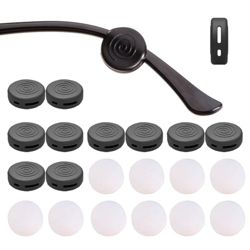 OPUGIT Brillen-Ohrgriffe, 10 Paar, Brillenbügel-Hülsenhalter, rutschfester Silikon-Ohrbügel für Kinder und Erwachsene, schwarz/transparent von OPUGIT