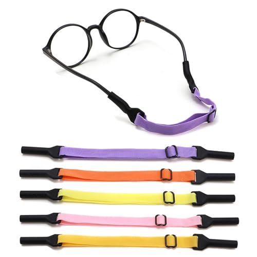 OPUGIT Verstellbarer Brillenband 5 Stück Rutschfest Brillenbänder Sport Elastisches Brillenbänder für Kinder rutschfester für Jungen und Mädchen，mehrere Farben 1 von OPUGIT