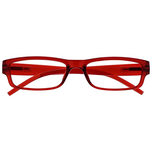 OPULIZE ACE Lesebrille Rot Leicht Komfortabel Leser Herren Damen Lesehilfe R32-Z +3.50 von OPULIZE