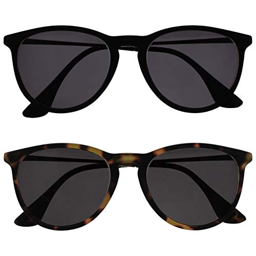 OPULIZE Jet Sonnenbrille 2er Pack Stilvoller großer Designer-Rahmen Kratzfest Getönte Linse UV400-Schutz Schwarzgummierte Vorderseite Schildpattbraune Herren Damen SS96-12 von OPULIZE