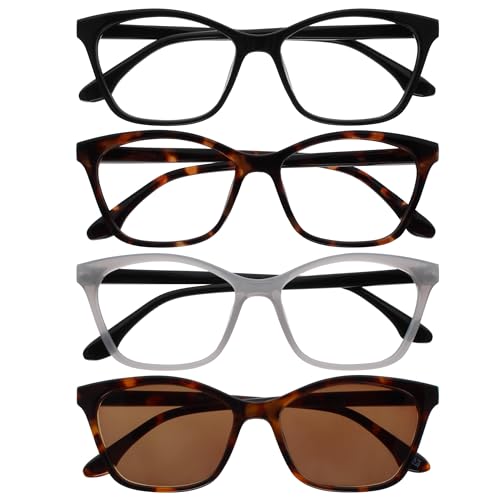 OPULIZE KAT Lese- & Sonnenleser - 4er-Pack - Cat-Eye Katzenaugen-Fassung - Schwarz, Braun, Grau, Braun - Herren & Damen - Federscharniere - RRRS59-1272 - +2.50 OPULIZE KAT Lese- & Sonnenleser - 4er-Pack - Cat-Eye Katzenaugen-Fassung - Schwarz, Braun, Grau, Braun - Herren & Damen - Federscharniere - RRRS59-1272 - +2.50 von OPULIZE