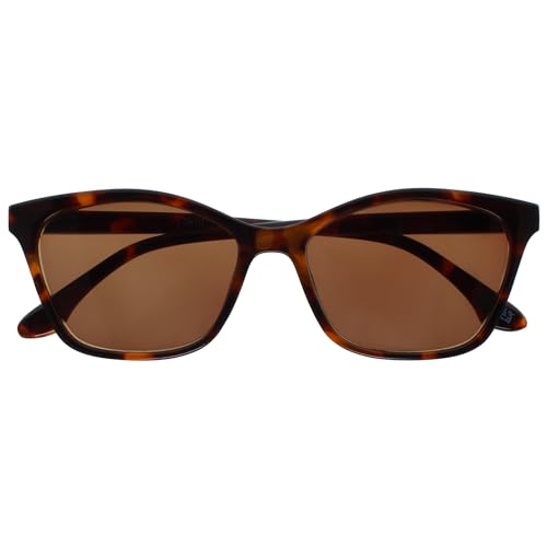 OPULIZE KAT Sonnenbrille - Cat-Eye Katzenaugen-Fassung - UV400 Schutz mit UVA- & UVB-Filter - Braunes Schildpatt - Herren & Damen - Federscharniere - S59-2 von OPULIZE