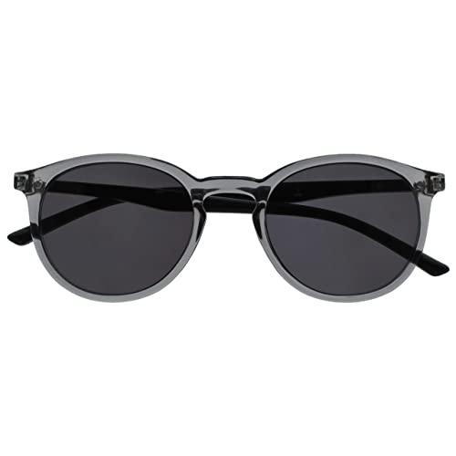 OPULIZE Met Sonnenbrille Schlank Runder Rahmen Federscharniere Kratzfeste Getönte Linse UV400-Schutz Transparent Grau Schwarze Bügel Herren Damen S60-7 OPULIZE Met Sonnenbrille Schlank Runder Rahmen Federscharniere Kratzfeste Getönte Linse UV400-Schutz Transparent Grau Schwarze Bügel Herren Damen S60-7 von OPULIZE