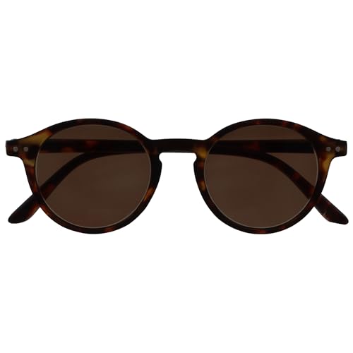 OPULIZE REY Lese-Sonnenbrille - Runder Retro-Rahmen - Mattbraunes Schildpatt - Herren Damen - Federscharniere - S56-2 - +2.00 OPULIZE REY Lese-Sonnenbrille - Runder Retro-Rahmen - Mattbraunes Schildpatt - Herren Damen - Federscharniere - S56-2 - +2.00 von OPULIZE