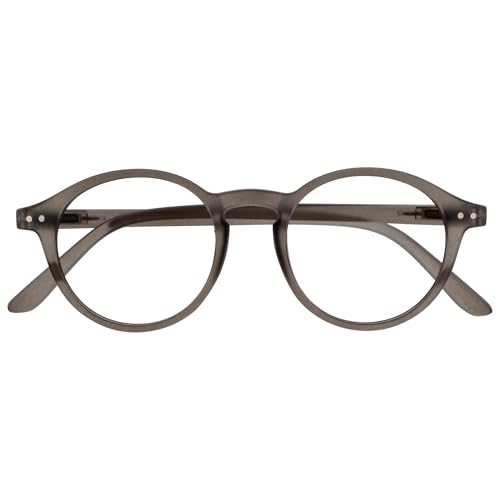 OPULIZE REY Lesebrille - Runder Retro-Rahmen - Mattgrau - Herren Damen - Federscharniere - R56-7 - +1.00 von OPULIZE