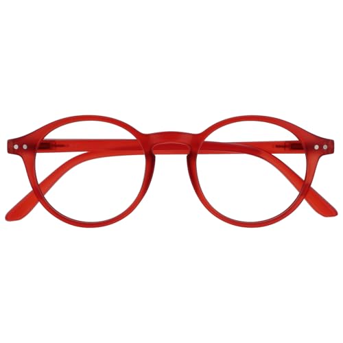 OPULIZE REY Lesebrille - Runder Retro-Rahmen - Mattrot - Herren Damen - Federscharniere - R56-Z - +3.50 von OPULIZE