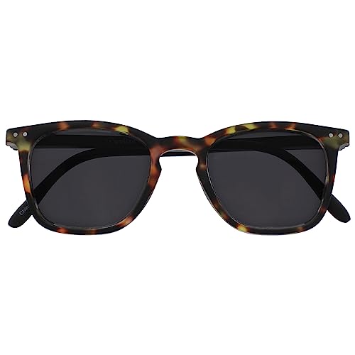 OPULIZE Bex Sonnenbrille Groß Quadrat Cool Designer Rahmen Federscharniere Kratzfeste Getönte Linse UV400-Schutz Braun Schildpatt Mattschwarz Bügel Herren Damen S64-2 +0.00 von OPULIZE