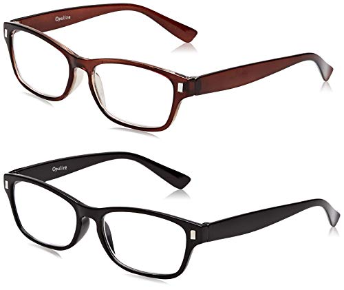 The Reading Glasses Company 2er Pack Schwarz/Braun Lesebrille für Damen/Herren, Optical Power +3.50, 0.05799999999899 kg von OPULIZE